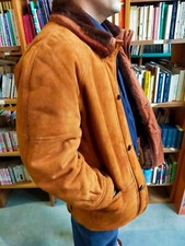 Giacca uomo Shearling originale in pelle scamosciata tg. 48 