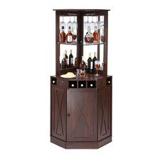 VEVOR Mobile Bar Industriale Tavolo da Wine Bar con Portabicchiere per Liquore