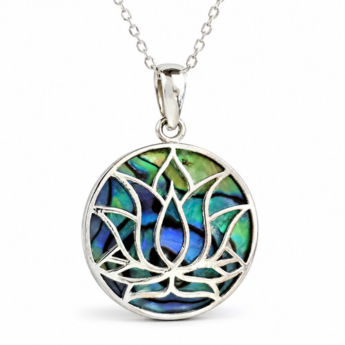 Collana con ciondolo - fiore, di