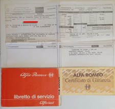 LIBRETTO DI SERVIZIO ALFA ROMEO ALFA SUD CON COPIA LIBRETTO E GARANZIA VEDI...