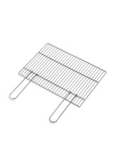 Graticola Griglia Bistecchiera per Barbecue in Acciaio Cromato Manici Pieghevoli