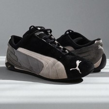 Rare scarpe da ginnastica Y2K Puma Replicat basse per moto karting nere grigie scamosciate UK 7 EU 41