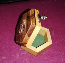 SCATOLA COFANETTO di gioielli in Legno  ARTIGIANALE etnica coloniale 900