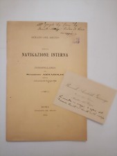 OV1 Senatore Arnaboldi Gazzaniga Navigazione interna Pavia Autografo