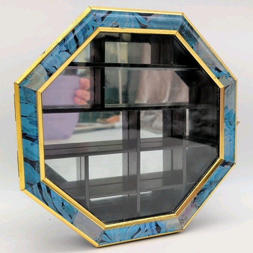 Octagon mirrored curio - mirrored, cabinet