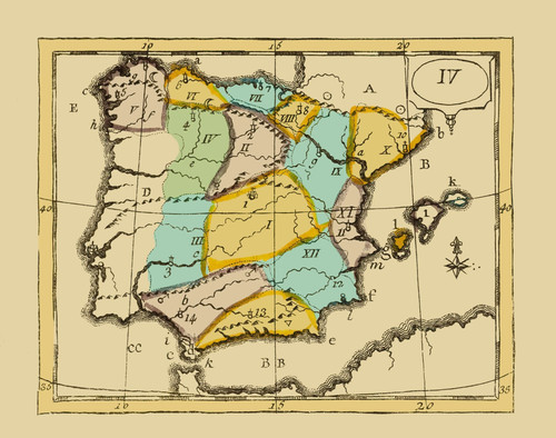 Mappa storica spagna - storica,
