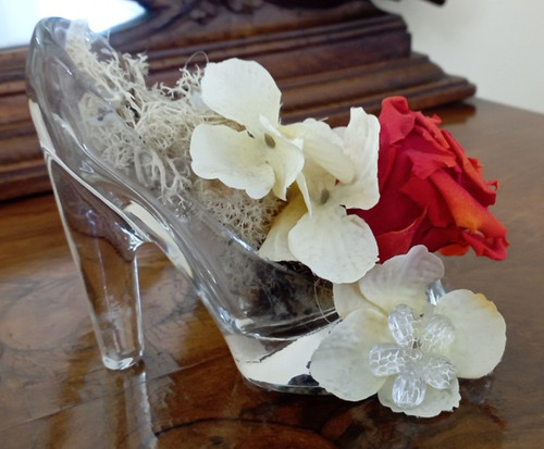 Scarpetta vetro con rosa - con,