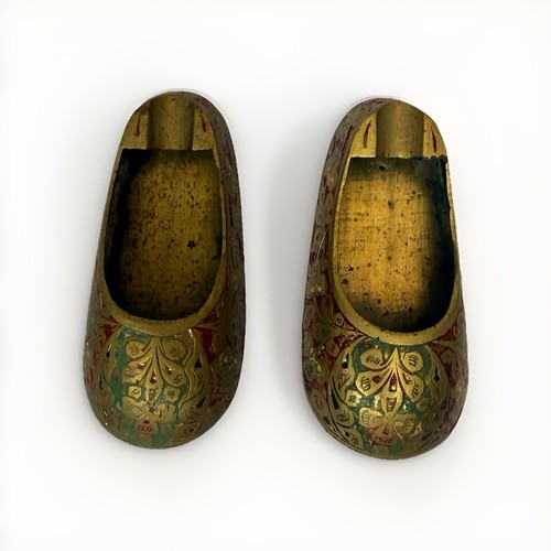 Vintage pair brass slipper - pair,
