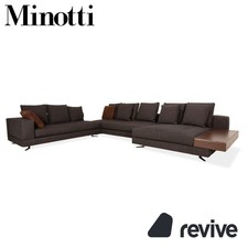 Minotti Divano Angolare Bianco In Tessuto Grigio
