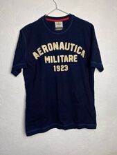 T-shirt uomo Aeronautica Militare blu logo centrale taglia L manica corta cotone