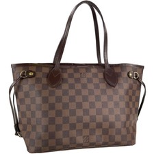 Borsa tote Louis Vuitton Damier Neverfull PM pelle tessuto marrone 3445