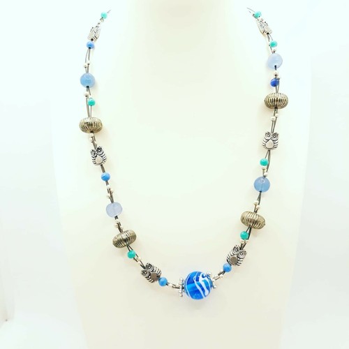 Collana con agata azzurra - collana,