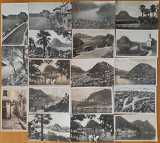 LUGANO - SVIZZERA - 18 VECCHIE CARTOLINE A BASSO COSTO - PICCOLO FORMATO