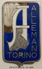 ALLEMANO TORINO CARROZZERIA AUTOMOBILI PLACCHETTA PUBBLICITARIA ANNI 1930 CA.