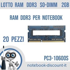 LOTTO  20 BANCHI  RAM DDR3 SO-DIMM  2gb  PC3 10600s per Notebook Portatile