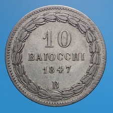 PIO IX 10 BAIOCCHI 1847 A