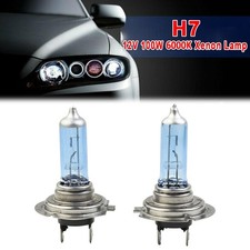 2 X Bianco 12V H7 100W 6000K Xenon Lampada Luminoso Alogena Auto Fari Set UK