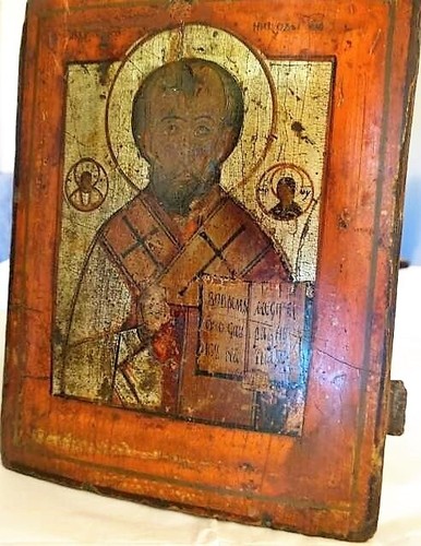 Icona russa antica san nicola - antica,