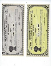 1933 Depression Scrip State of North Dakota 2 Pcs set 1,5,