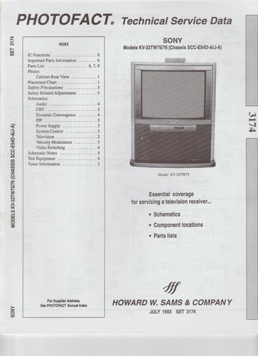 Sony 32tw75 kv - sony, kv-32tw76