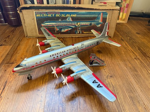 Japan tin litho toy plane - litho,