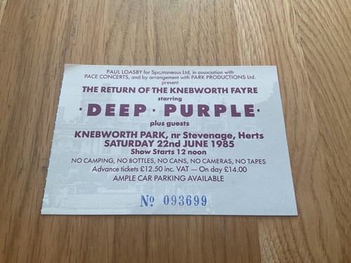 Deep purple ticket stub - purple,