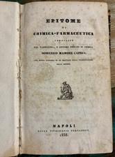 Libro Antico Epitome Chimica Farmaceutica 1838 Domenico Mamone Capria