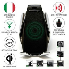 Caricatore Auto Wireless Rapido 10 W Supporto Cellulare con Apertura Automatica
