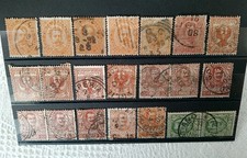 Italia Regno lotto di 21 francobolli Re Umberto I e Vittorio Emanuele III usati