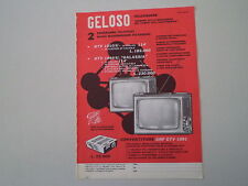 advertising Pubblicità 1961 GELOSO TELEVISORE GTV