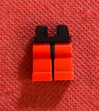 1x LEGO 970c00 GAMBE OMINO NERO ROSSO Minifig Legs fianchi vintage