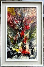 QUADRO DIPINTO ASTRATTO MATERICO Ivo Maldifassi '69 ARTE CONTEMPORANEA FLUID ART