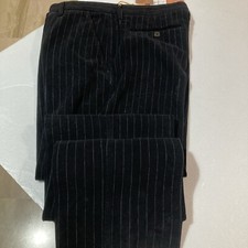 pantalone uomo etro tg 52 nero gessato velluto