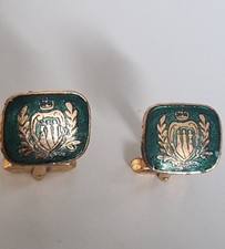 Gemelli Da Polso Dorati Con Stemma Araldico Vintage 