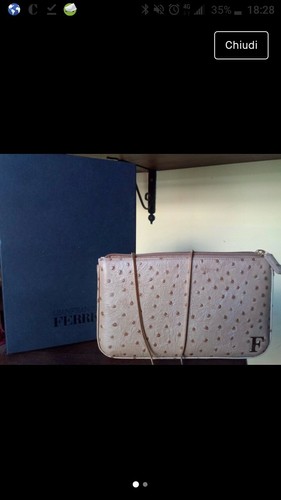 Pouchette pelle struzzo - pelle,