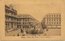 Campania Cartolina Paesaggistica Napoli Piazza della Borsa Viaggiata Anno 1912