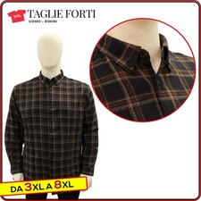 Camicia Uomo Taglie Forti  cotone di fustagno manica lunga Maxfort da 2XL a 8XL