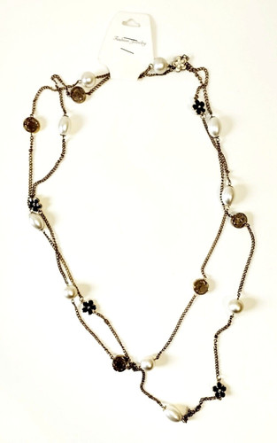 Collana due fili catenina con - collana,