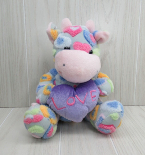 Peluche mucca blu viola - , amore