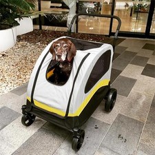 Passeggino per Cani Pieghevole Carrello Ergonomico per Cani 4 Ruote fino a 65kg M-XL