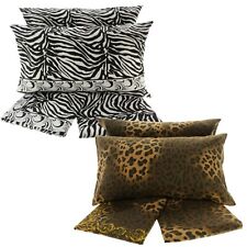 Completo Lenzuola Flanella Matrimoniale 2 Piazze Invernale Leopardo Zebra Safari