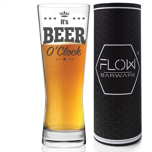 Beer clock pint glass - it's,