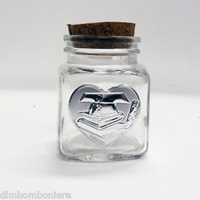 Bomboniere Barattolo con piastra laurea e tappo sughero 