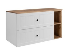 Armadio Armadietto Mobile Lavandino Appoggio Lavabo 80 cm GUSTO Bianco/Marrone