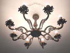 Lampadario In Ferro Battuto +