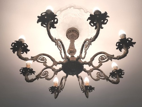 Lampadario ferro battuto - lampadario, +