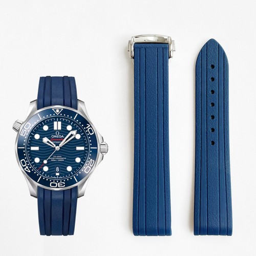 20mm blue rubber - blue, curved