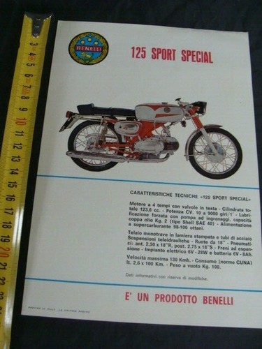 Brochure moto benelli 125 - moto,