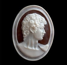 STUPENDO CAMMEO CONCHIGLIA FATTO A MANO DAVID BY MICHELANGELO FIRMATO