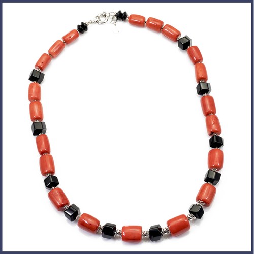 Collana corallo onice - e,